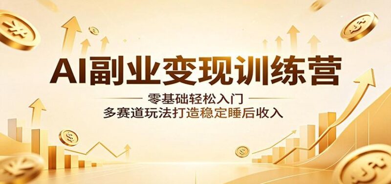 AI副业变现训练营：零基础轻松入门，多赛道玩法打造稳定睡后收入-三零资源