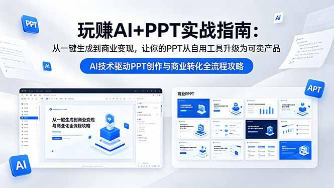 玩赚AI+PPT实战指南-更新5月13:从一键生成到商业变现,让你的PPT从自用工具升级为可卖产品-三零资源