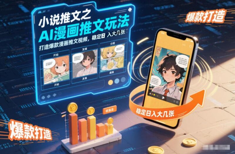 小说推文之AI漫画推文玩法,打造爆款漫画推文视频,稳定日入大几张-三零资源