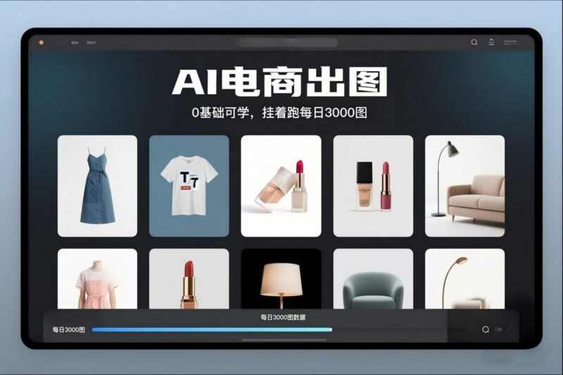 AI电商出图,0基础可学,挂着跑每日3000图-三零资源