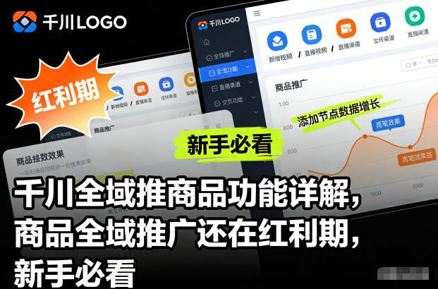 千川全域推商品功能详解,商品全域推广还在红利期,新手必看-三零资源