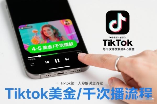 TK中视频计划项目,Tiktok第一人称解说流程,每干次播放奖励4-5美金-三零资源