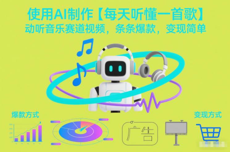 使用AI制作【每天听懂一首歌】动听音乐赛道视频,条条爆款,变现简单-三零资源