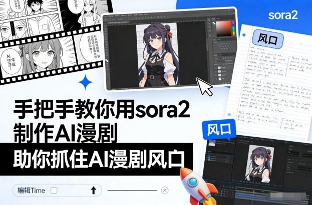 手把手教你用sora2制作AI漫剧,助你抓住AI漫剧风口-三零资源