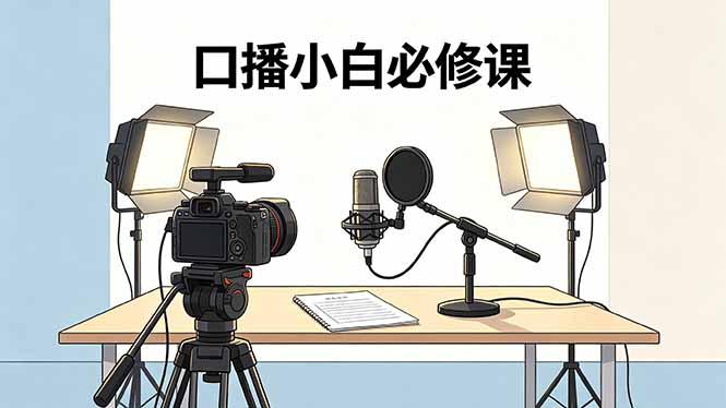 口播小白必修课:录像收音灯光设备+脚本撰写,搭专业级录制场景-三零资源