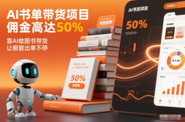 AI书单带货项目,佣金高达50%,靠AI做图书带货,让橱窗出单不停,轻松月入1W-三零资源