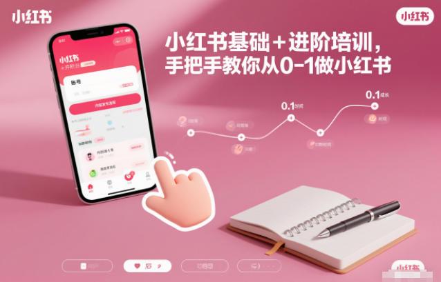 小红书基础+进阶培训，手把手教你从0-1做小红书-三零资源