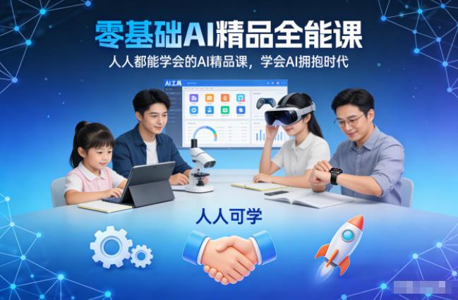 零基础AI精品全能课，人人都能学会的AI精品课，学会AI拥抱时代-三零资源