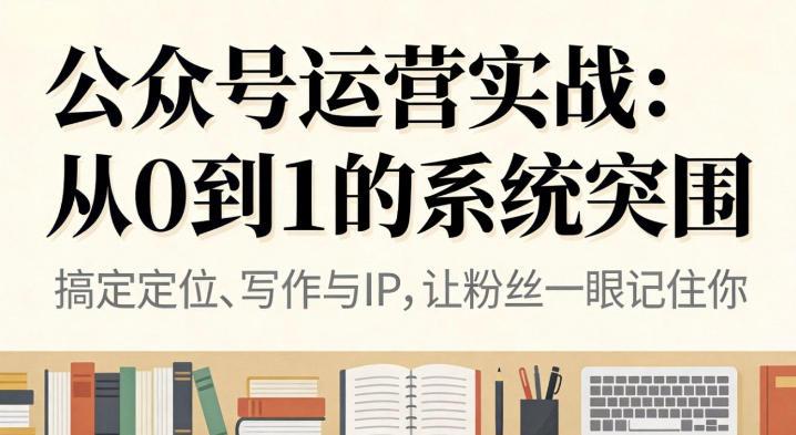 公众号运营实战,从定位到变现的全流程,从0到1的系统突围-三零资源