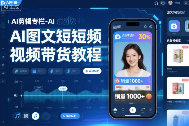 AI剪辑专栏-AI图文短视频带货教程-三零资源