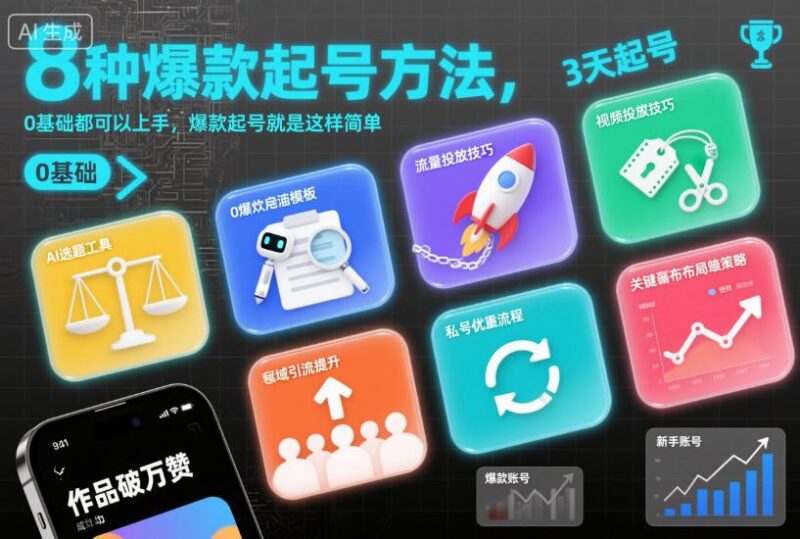 8种爆款起号方法,0基础都可以上手,爆款起号就是这样简单-三零资源
