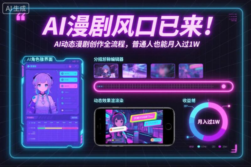 AI漫剧风口已来!AI动态漫剧创作全流程,普通人也能月入过1W-三零资源