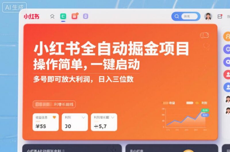 小红书全自动掘金项目,操作简单,一键启动,多号即可放大利润,日入三位数【揭秘】-三零资源