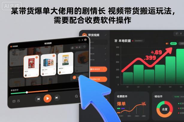 某带货爆单大佬用的剧情长视频带货搬运玩法,需要配合收费软件操作-三零资源