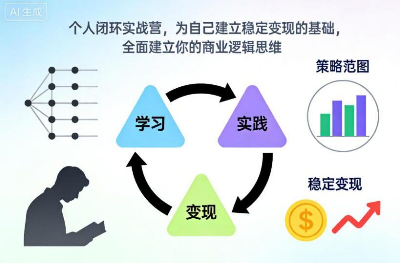 个人闭环实战营，为自己建立稳定变现的基础，全面建立你的商业逻辑思维-三零资源