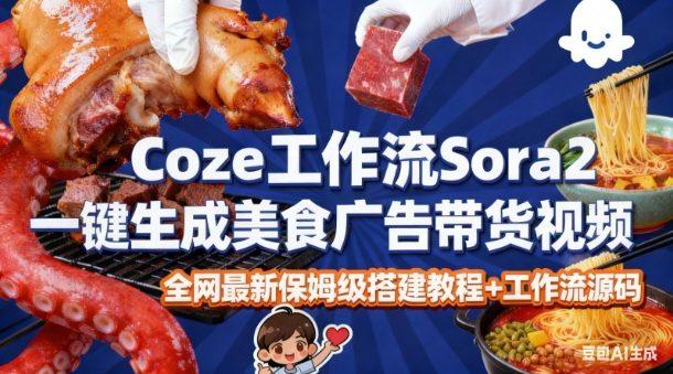 coze扣子智能体sora2一键生成美食广告高端视频工作流保姆级拆解教程,无需剪辑,无需拍摄-三零资源