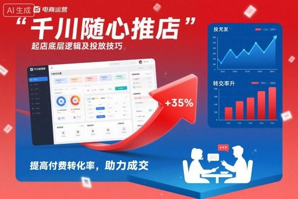 千川随心推起店底层逻辑及投放技巧,提高付费转化率,助力成交-三零资源