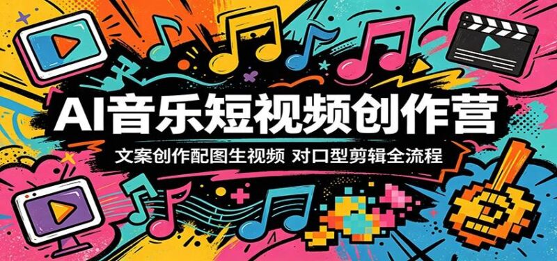AI音乐短视频创作营：文案创作配图生视频，对口型剪辑全流程-三零资源