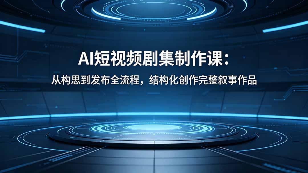 AI短视频剧集制作课:从构思到发布全流程,结构化创作完整叙事作品