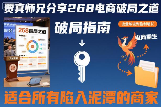 贾真师兄分享268电商破局之道-适合所有陷入泥潭的商家-三零资源
