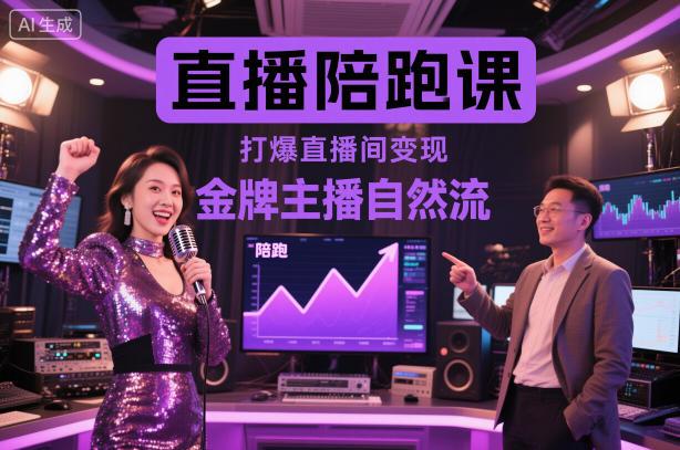 直播陪跑课,金牌主播自然流打爆直播间,复制高变现玩法-三零资源