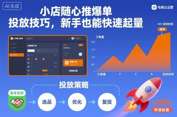 小店随心推爆单投放技巧,新手也能快速起量-三零资源