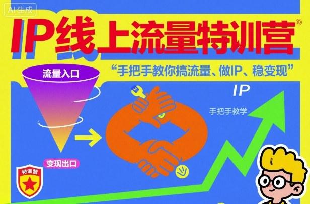 IP线上流量特训营,手把手教你搞流量、做IP、稳变现-三零资源