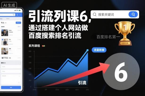 引流系列课6,通过搭建个人网站做百度搜索排名引流-三零资源