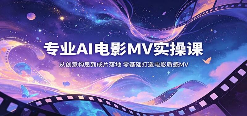 专业AI电影MV实操课:从创意构思到成片落地,零基础打造电影质感MV-三零资源