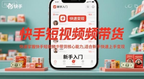 快手短视频带货,快速掌握快手短视频带货核心能力,适合新手快速上手变现-三零资源