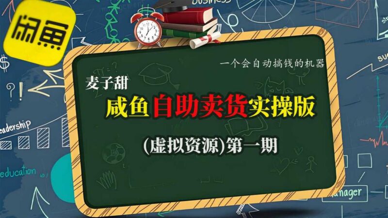 麦子甜咸鱼自助卖货实操版（虚拟资源）一个会自动搞钱的机器-三零资源