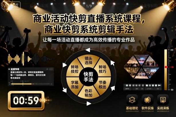 商业活动快剪直播系统课程，商业快剪系统剪辑手法-三零资源