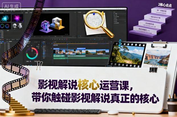 影视解说核心运营课,带你触碰影视解说真正的核心-三零资源