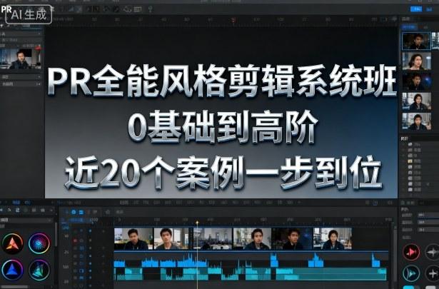PR全能风格剪辑系统班,0基础到高阶,近20个案例一步到位-三零资源