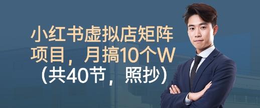 小红书虚拟店矩阵项目，照抄照做，月搞1W+（共40节）-三零资源