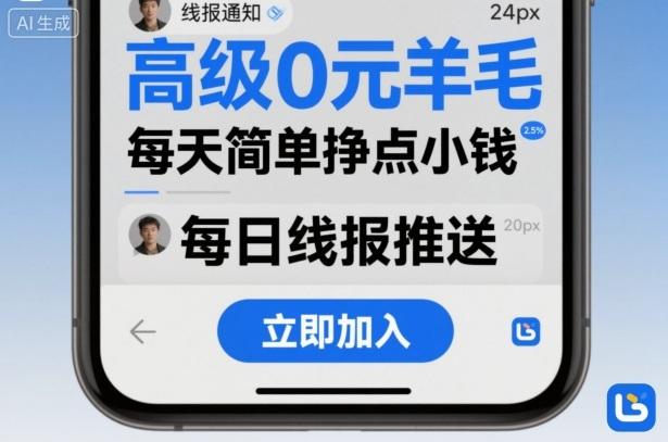 高级0元羊毛线报社群项目,每天简单挣点小钱-三零资源