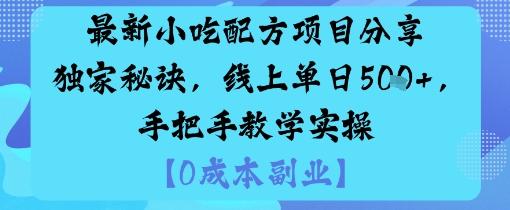 最新小吃配方项目分享独家秘诀，线上单日5张，手把手教学实操-三零资源