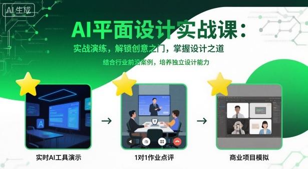 AI平面设计实战课,实战演练,解锁创意之门,掌握设计之道-三零资源