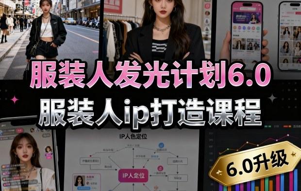 服装人发光计划6.0,服装人ip打造课程,文案创富篇-生活圈写作篇-客户思维篇-专业圈写作篇-技能实操篇-公域获客篇-三零资源