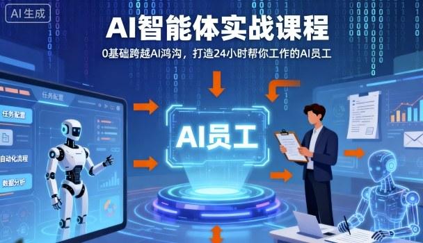 Ai智能体实战课程,0基础跨越Ai鸿沟,打造24小时帮你工作的Ai员工,打破常规,以实战定义Ai-三零资源