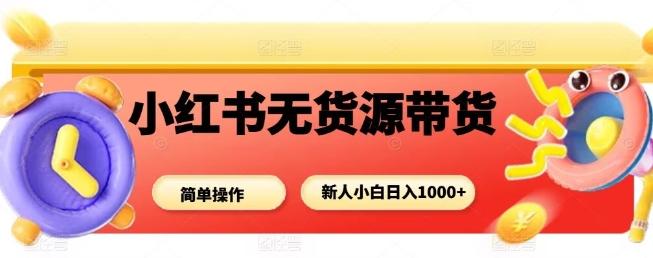 小红书无货源带货项目,简单无脑,新人小白日入多张-三零资源