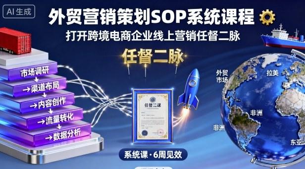 外贸营销策划SOP系统课程，打开跨境电商企业线上营销任督二脉-三零资源