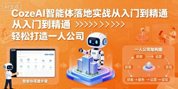 CozeAI智能体落地实战从入门到精通,轻松打造一人公司-三零资源
