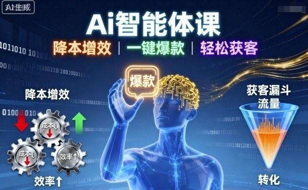 Ai智能体课,降本增效,一键爆款,轻松获客-三零资源