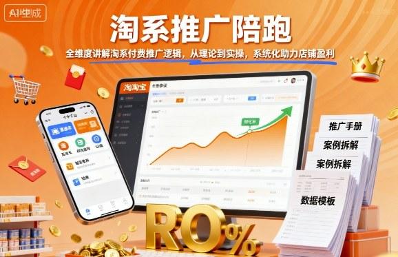 淘系推广陪跑,全维度讲解淘系付费推广逻辑,从理论到实操,系统化助力店铺盈利-三零资源