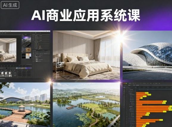 AI商业应用系统课,室内-软装-建筑-景观,智能设计+效果图+动画画实战-三零资源