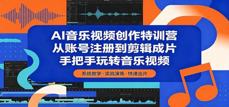 AI音乐视频创作特训营:从账号注册到剪辑成片,手把手玩转音乐视频-三零资源