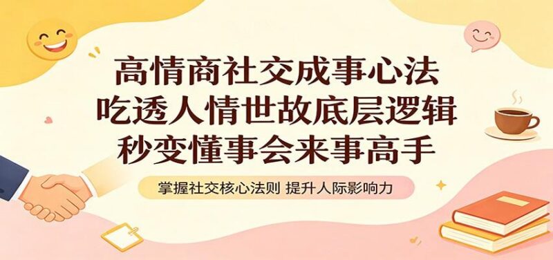 高情商社交成事心法：吃透人情世故底层逻辑，秒变懂事会来事高手-三零资源