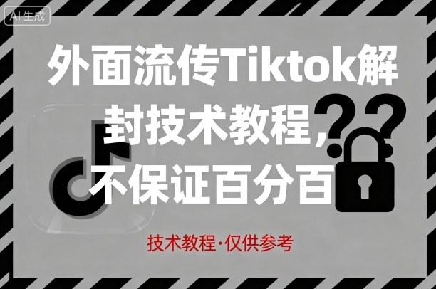 外面流传Tiktok解封技术教程，不保证百分百，具体自测-三零资源
