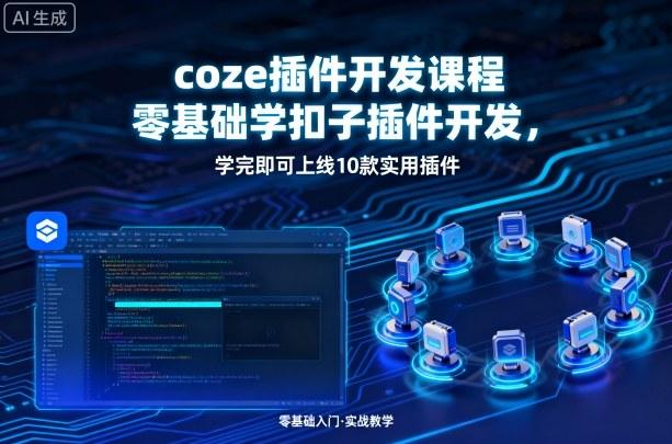 coze插件开发课程,零基础学扣子插件开发,学完即可上线10款实用插件-三零资源